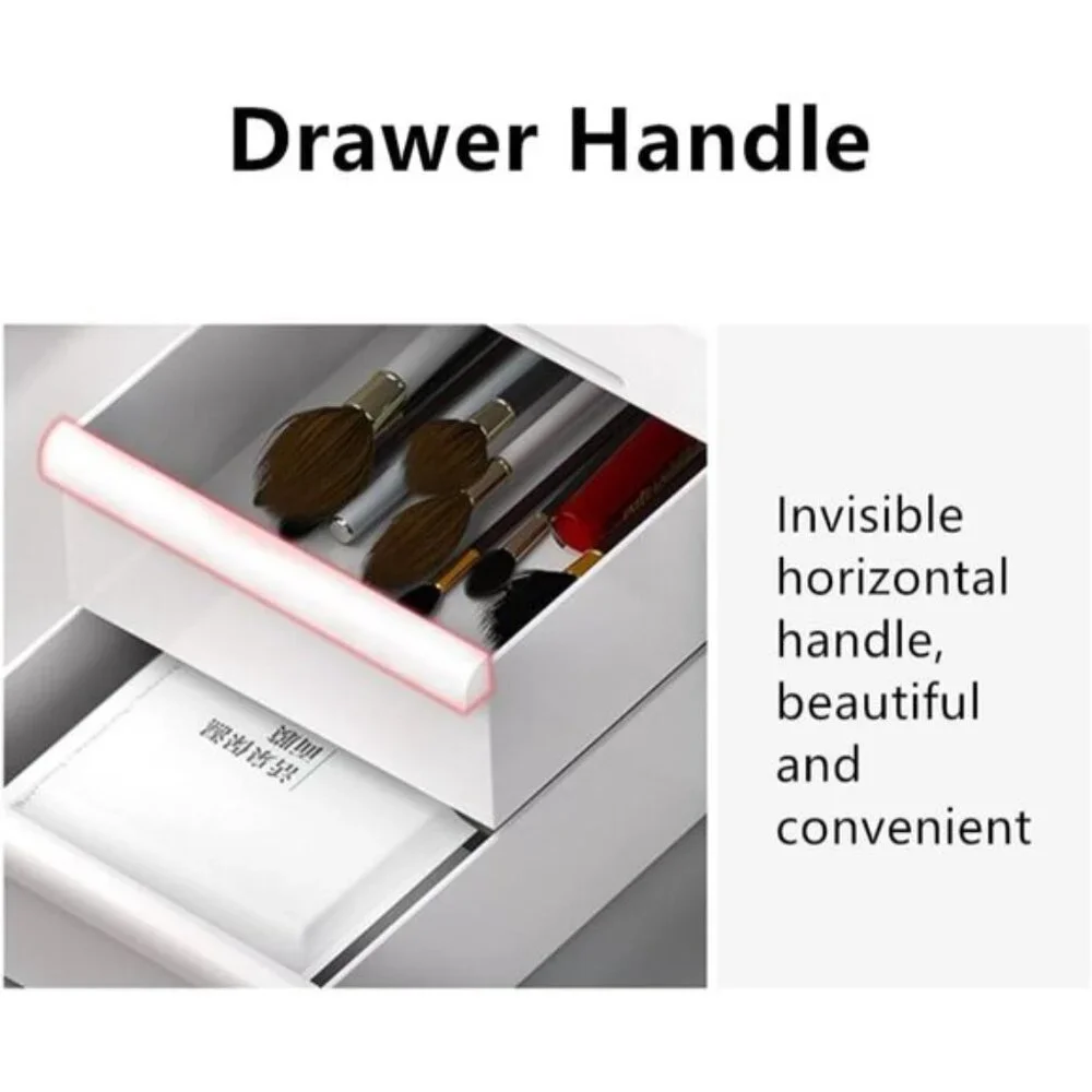 New Blue Makeup Desk Organizer, Countertop Drawer Storage for Vanity & Cosmetics